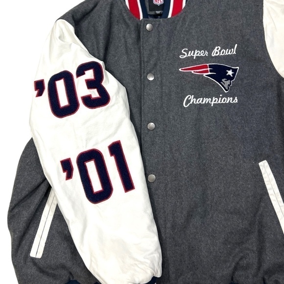 NFL New England Patriots Varsity Jacket Super Bowl Champions XXL Patches Wool - Picture 7 of 15